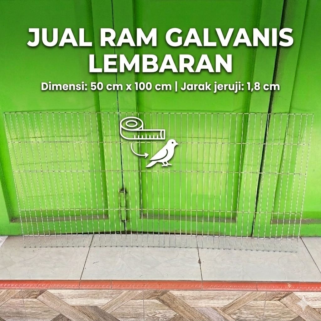 Ram GALVANIS lembaran ram 50 x 100 cm (Jarak antar jeruji 1,8 cm)
