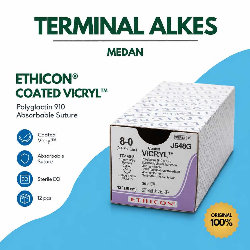 Benang Bedah / Benang Operasi ETHICON Vicryl 8/ 0 Pcs