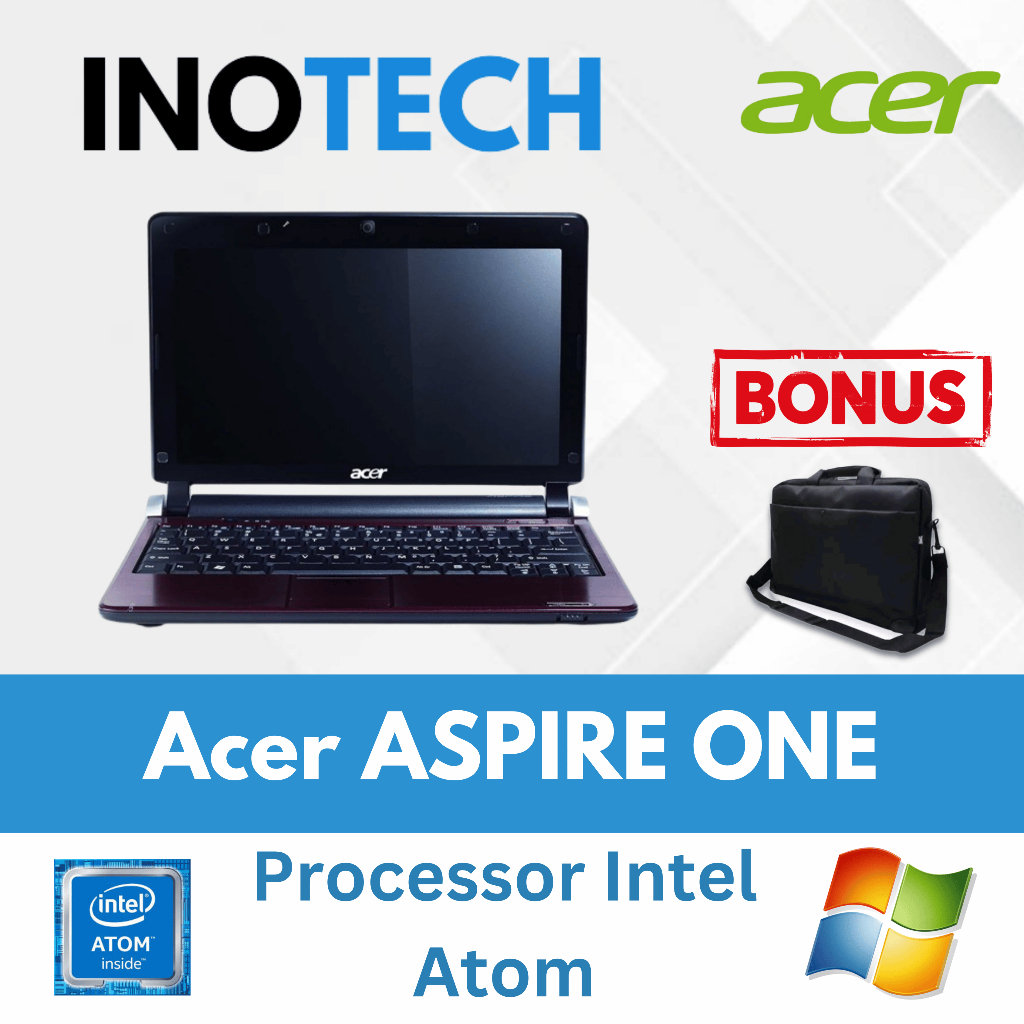 Laptop Acer Aspire One 532H Second Bekas | RAM 2GB HDD 160GB | Ringan & Hemat Baterai