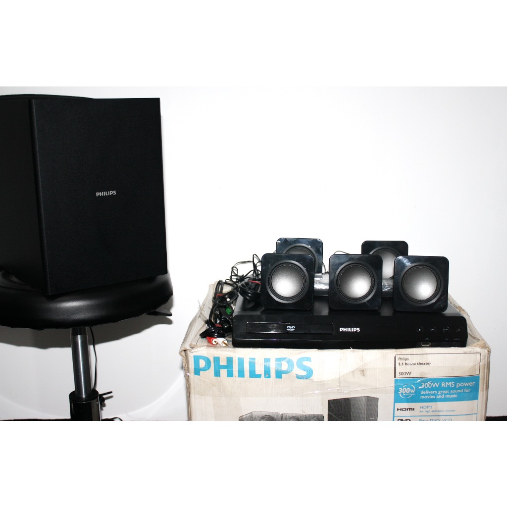PHILIPS SPEAKER 5.1 DVD Home theater HTD3510/98 MULUS NORMAL LENGKAP SUARA BAGUS ADA DUS ORIGINAL