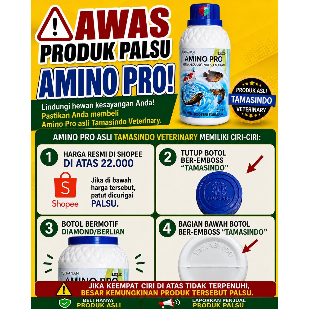 AMINO PRO 250ML - Perangsang Pertumbuhan Ikan dan Perangsang Nafsu Makan ikan