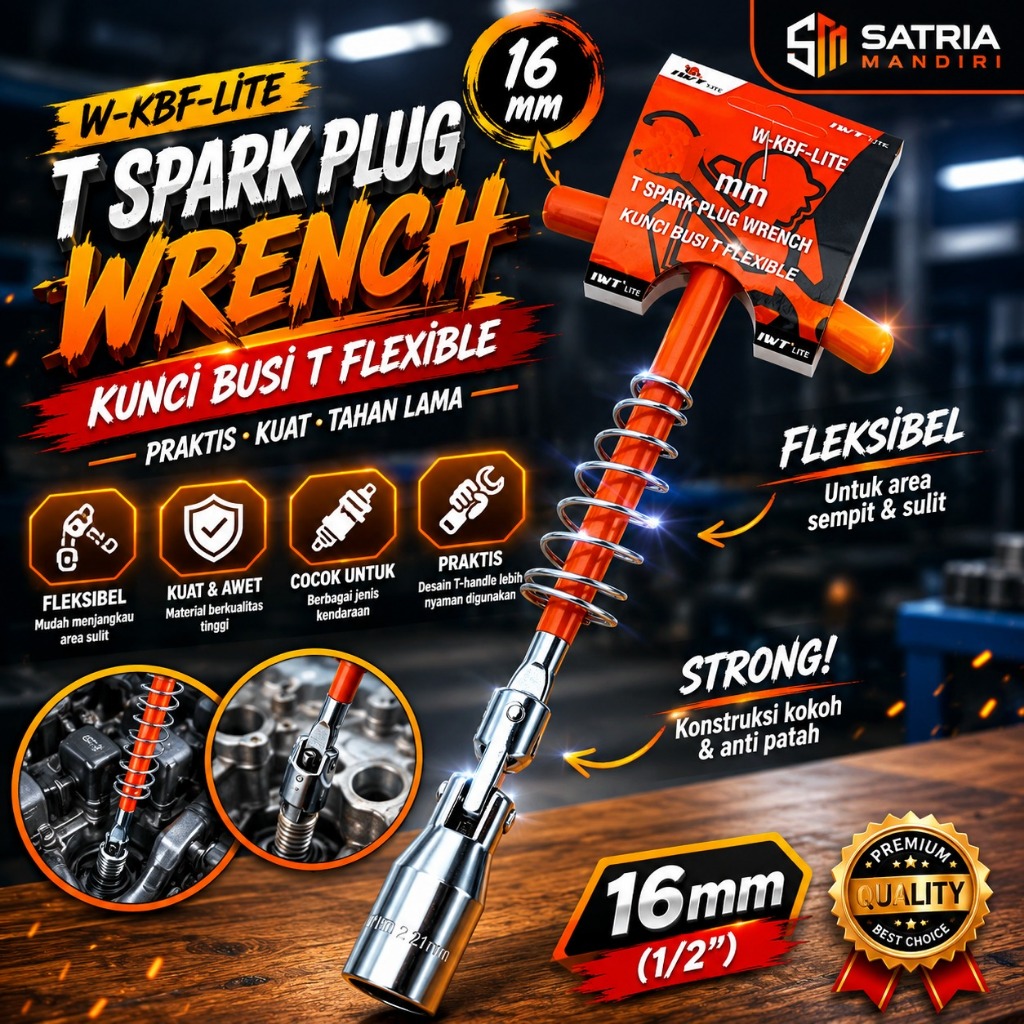 Kunci Busi Flexible 14/16/21 mm Kualitas Terjamin - 14 Mm Alat Buka Busi