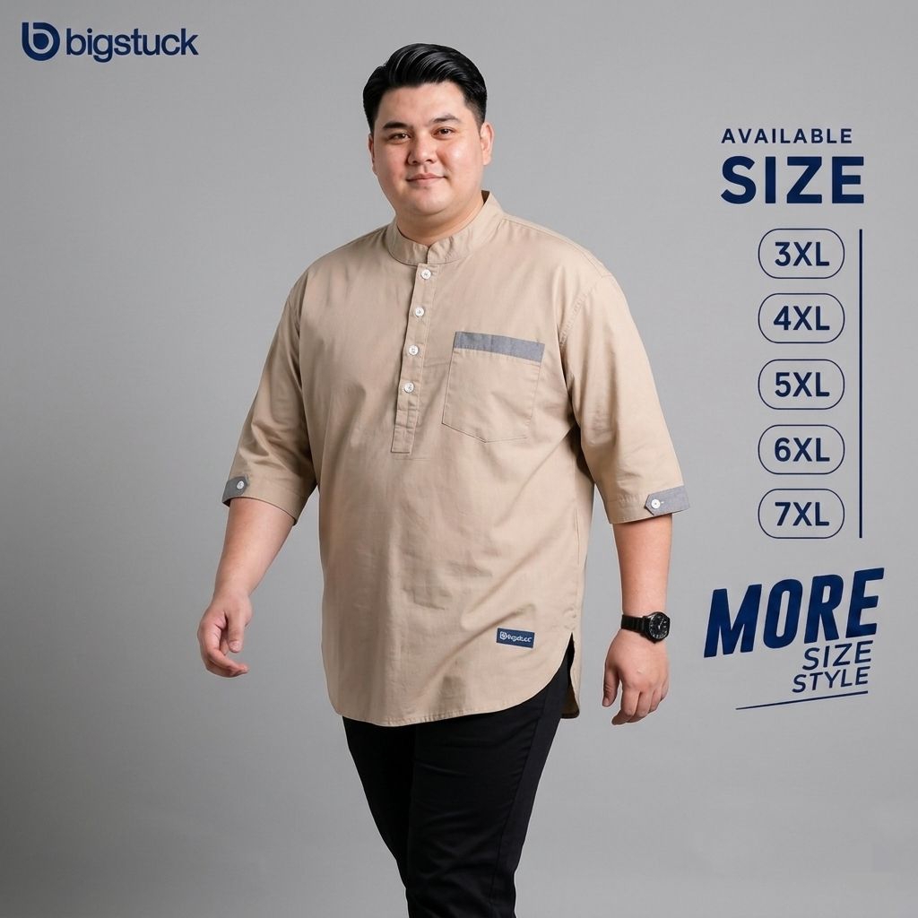 bigstuck Baju Koko Kurta Big Size Pria Jumbo XXL XXXL Koko Jumbo Oversize 4xl 5xl 6xl 7xl Koko bigsi