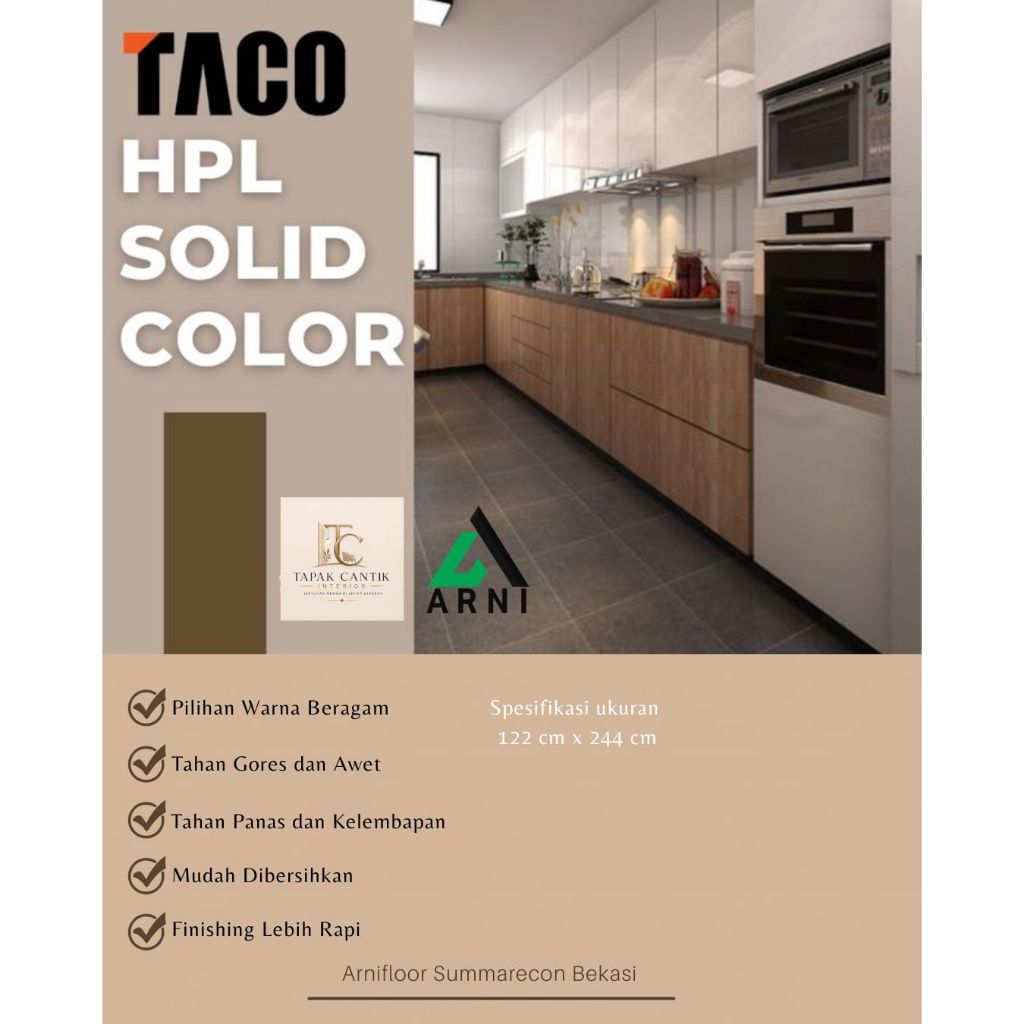 HPL Taco Solid Color | Mudah pasang | Jual perlembar
