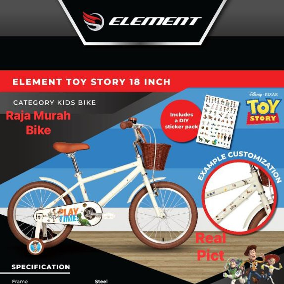 Sepeda Anak Element Mini 18 Inch Spring Toy Story Sepeda Anak Perempuan Mini Element Toy Story 18 In