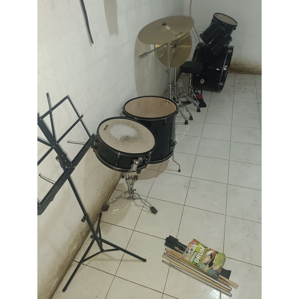 Alat Musik Drum Set Lengkap + Bonus 3 item (Drum Second)