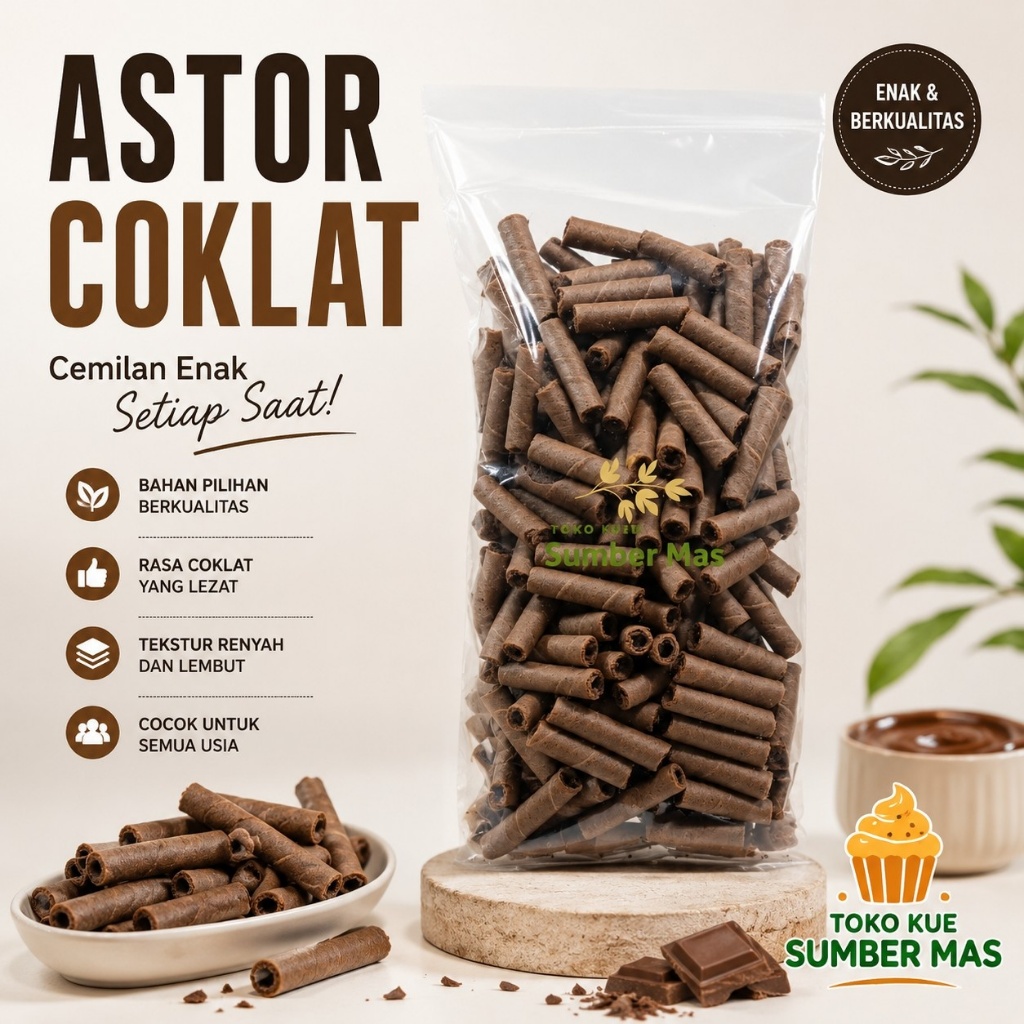 WAFER STIK MINI COKLAT 500 GR/ WAFER ROLL COKELAT KILOAN