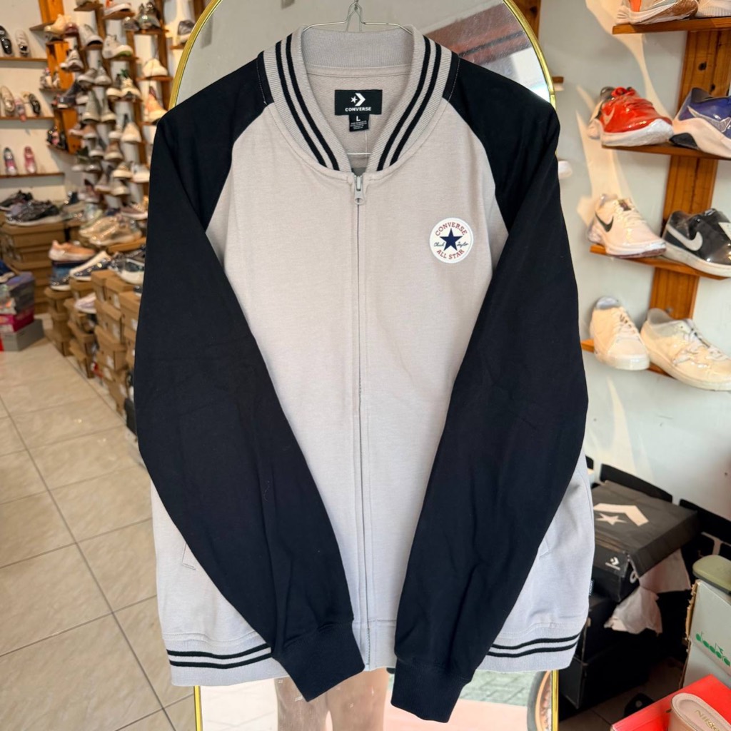 CONVERSE JAKET RETRO PREM TRACK WOMEN UNISEX MEN ORIGINAL COD GREY BLACK