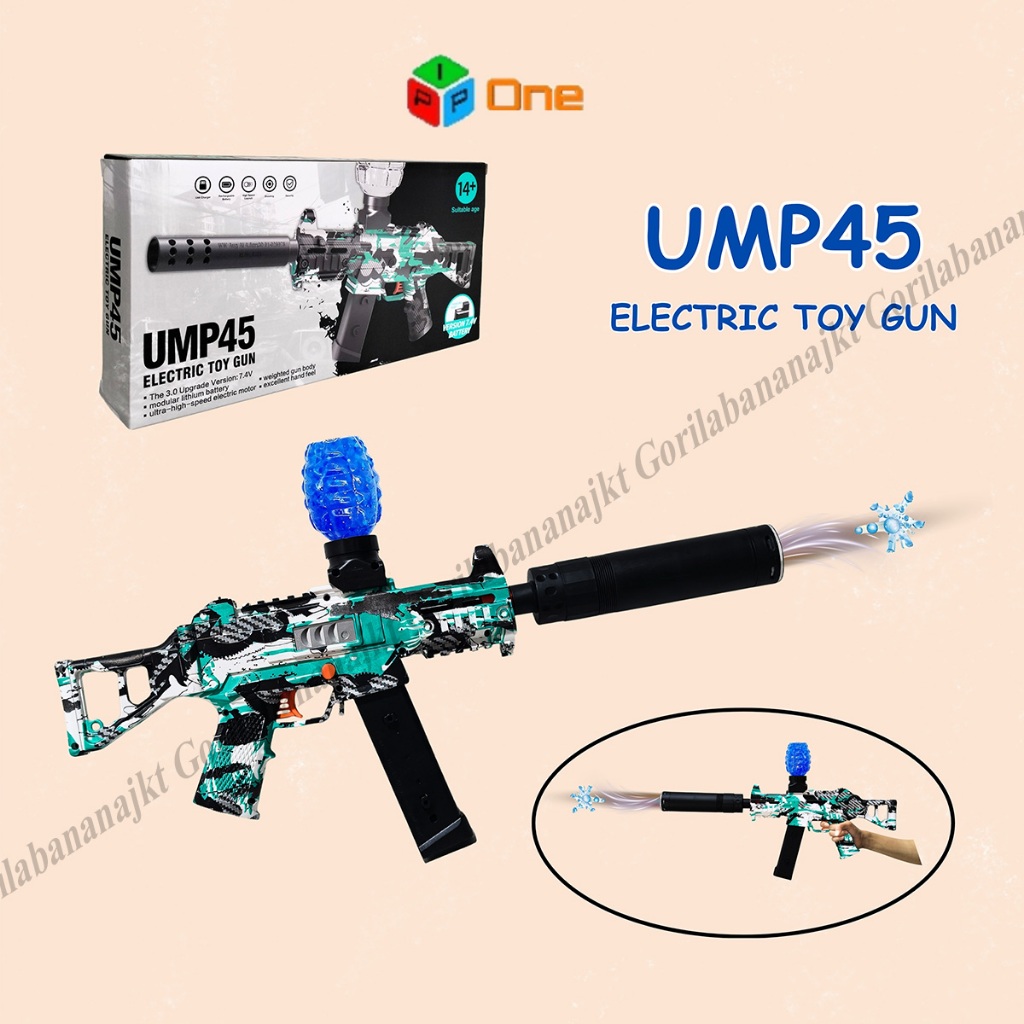 Mainan Anak tembakan UMP45 elektrik op 7.4v Otomatis water beads