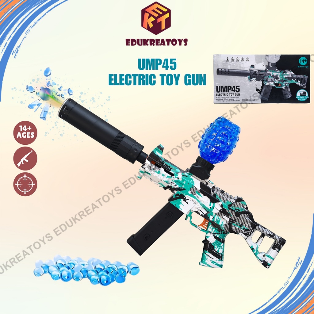Tembakan water beads UMP45 elektrik op 7.4v otomatis mainan anak