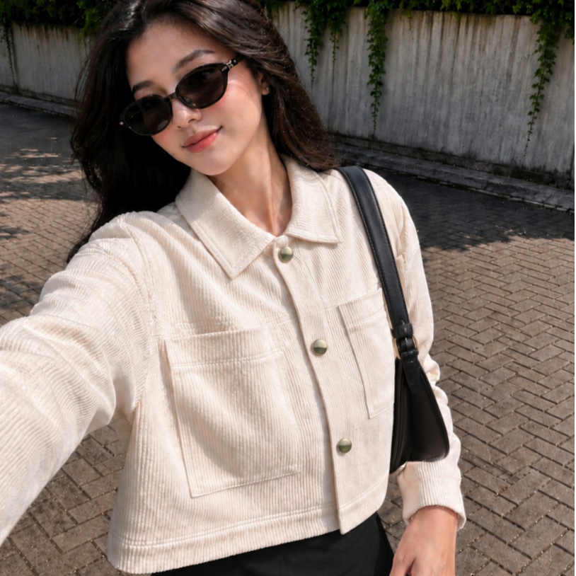 JANNE CORDUROY JACKET | Jaket Crop | Jaket Casual