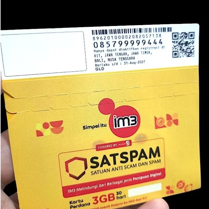 nomor cantik kartu perdana indosat im3 12 digit prabayar seri panca triple double 99999 444
