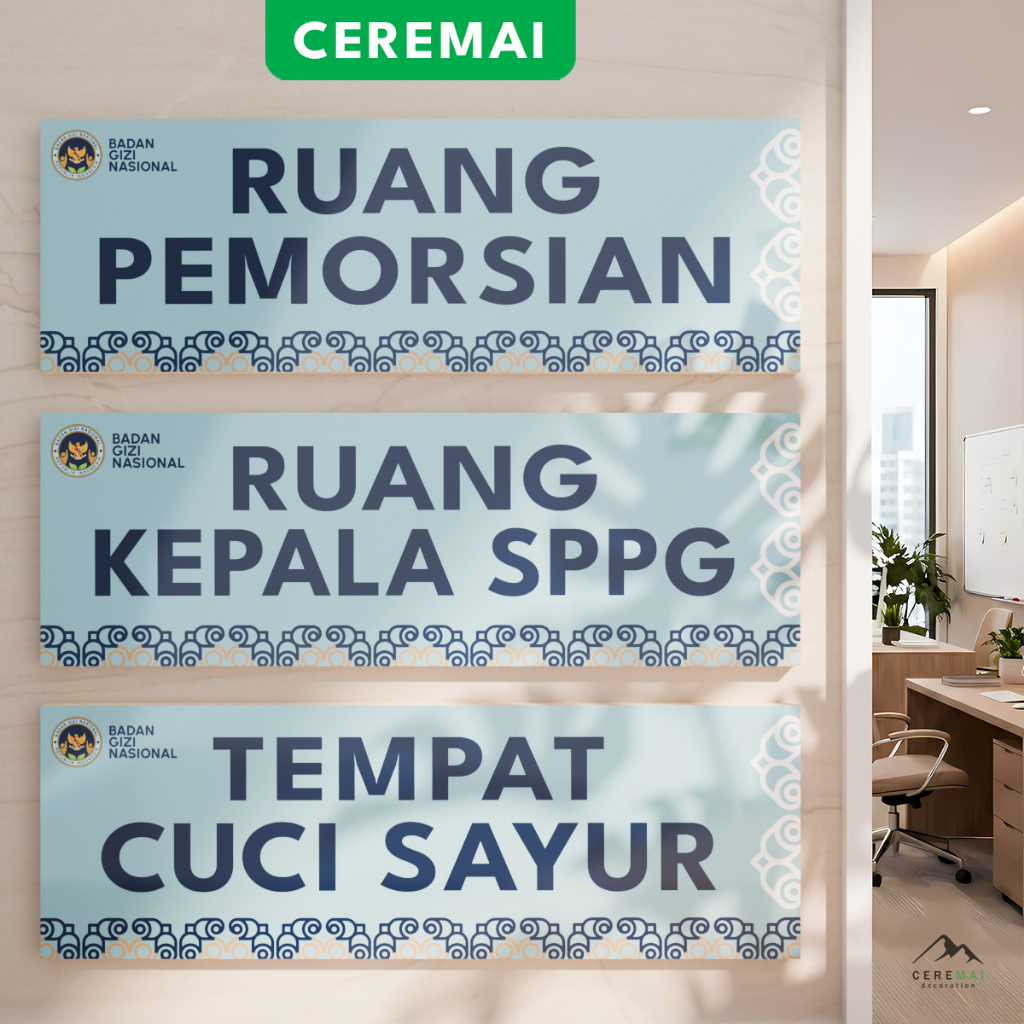 PAPAN NAMA DAPUR MBG SPPG - SATUAN PELAYANAN PEMENUHAN GIZI - BADAN GIZI NASIONAL