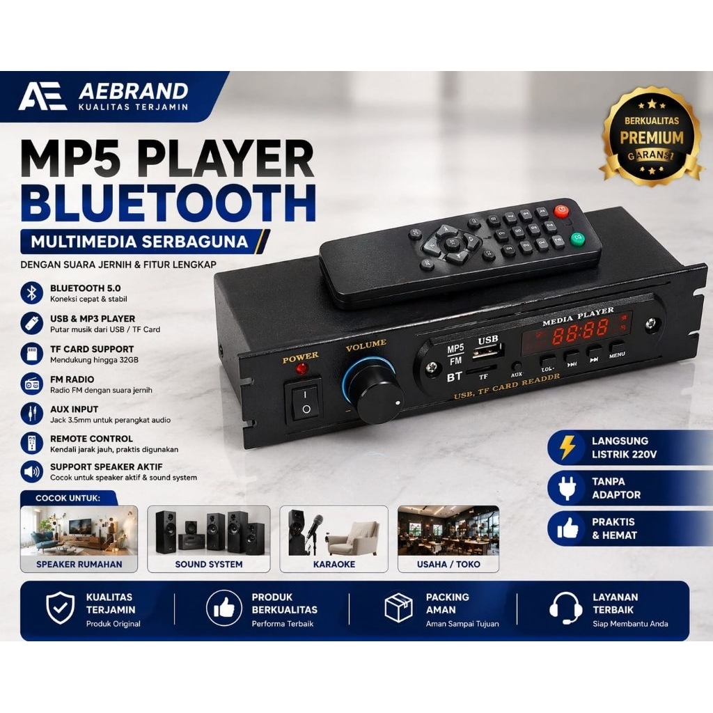 AEBRAND MP5 Digital Video Player Mp5 mp3 Full HD 1080p komplit, siap pakai / Rakitan mp5 mp4 mp3 Vid