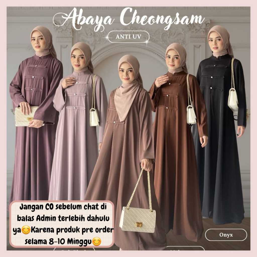 Abaya Cheongsam by Cazalea OPEN PRE ORDER (READY AGUSTUS 2026) gamis cantik