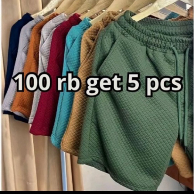 (PROMO PAKET HEMAT 5pcs) Celana Pendek Boardshort Comfy 100ribu 5pcs Celana Diamond Knitt Pria Wanit