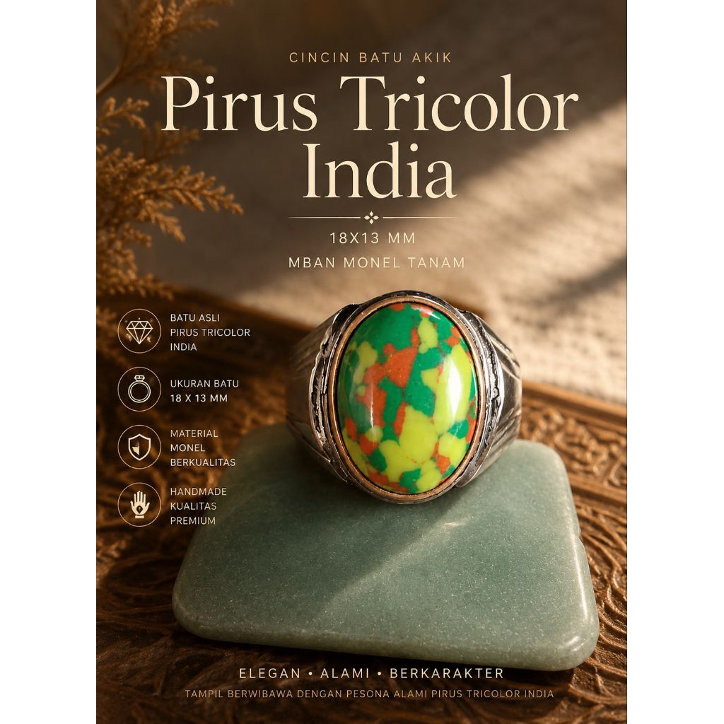 cincin batu akik triwarna jaipur india mban monel tanam