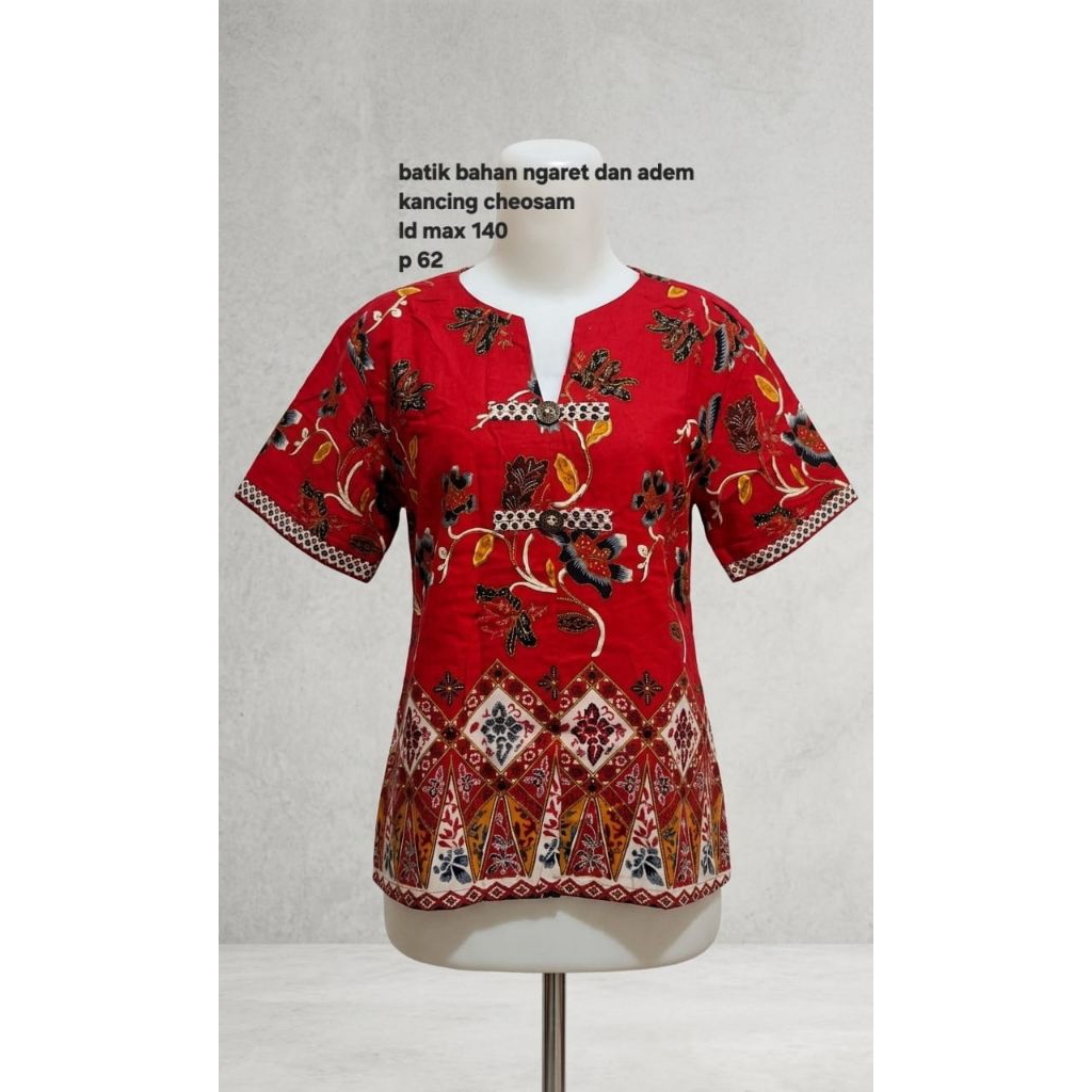 blouse batik merah pl