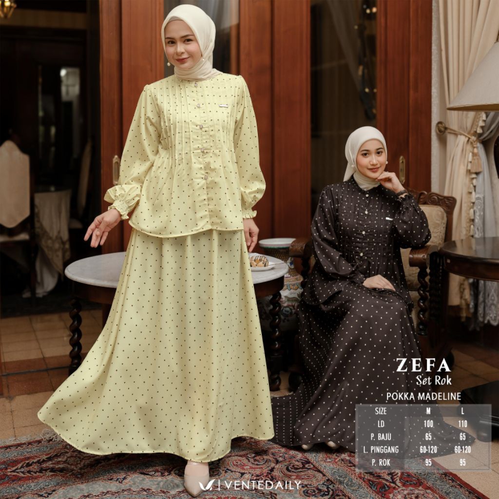 (NEW)SETELAN WANITA ZEFA ONE SET BY VENTEDAILY // FASHION MUSLIM WANITA // FLOWER BY ALBANIA