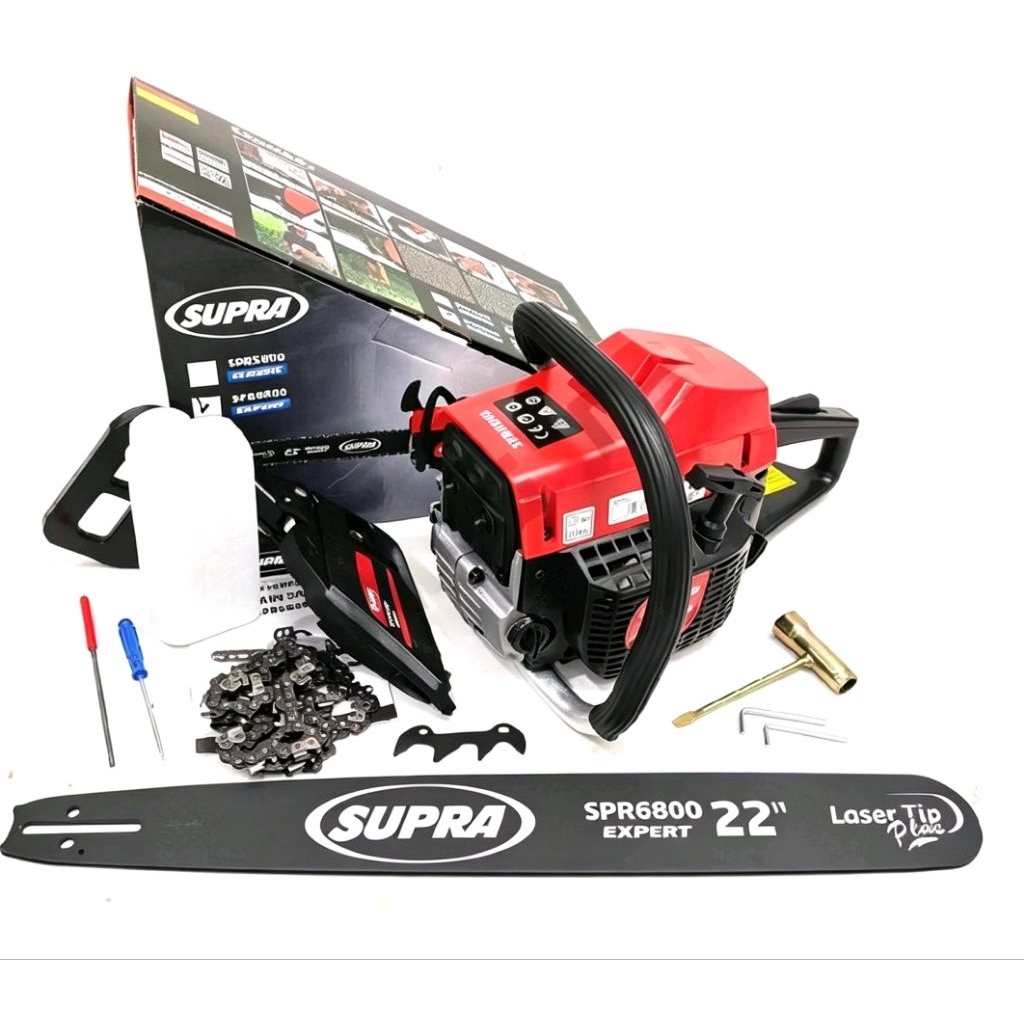 Mesin Gergaji Kayu Supra SPR6800  / Chainsaw Supra SPR6800 Chain Saw Laser Tip 22Inch TG6800  SUPRA