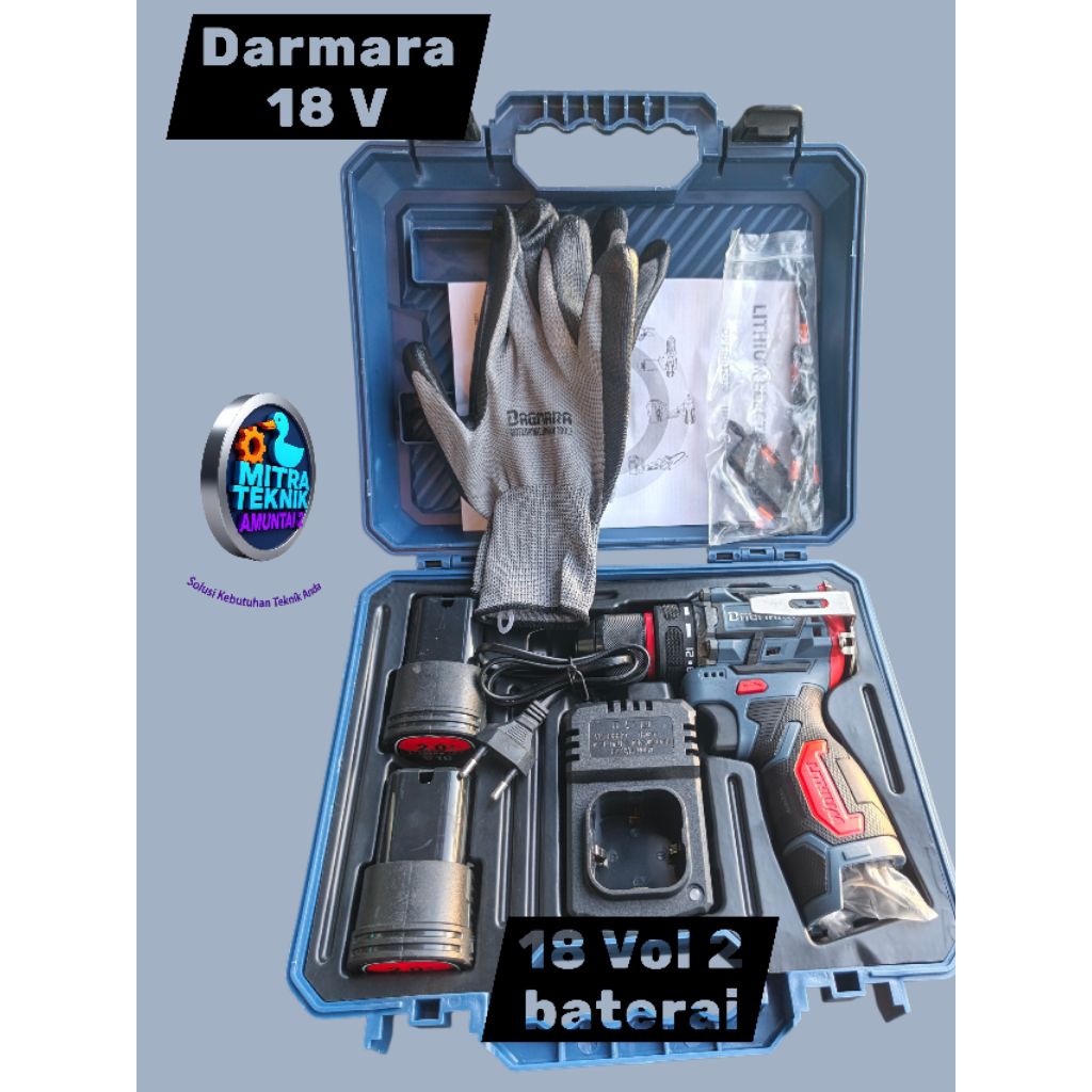 Mesin bor baterai Dagmara 18 Volt (sering disebut sebagai Dagmara Ken Series V18)
