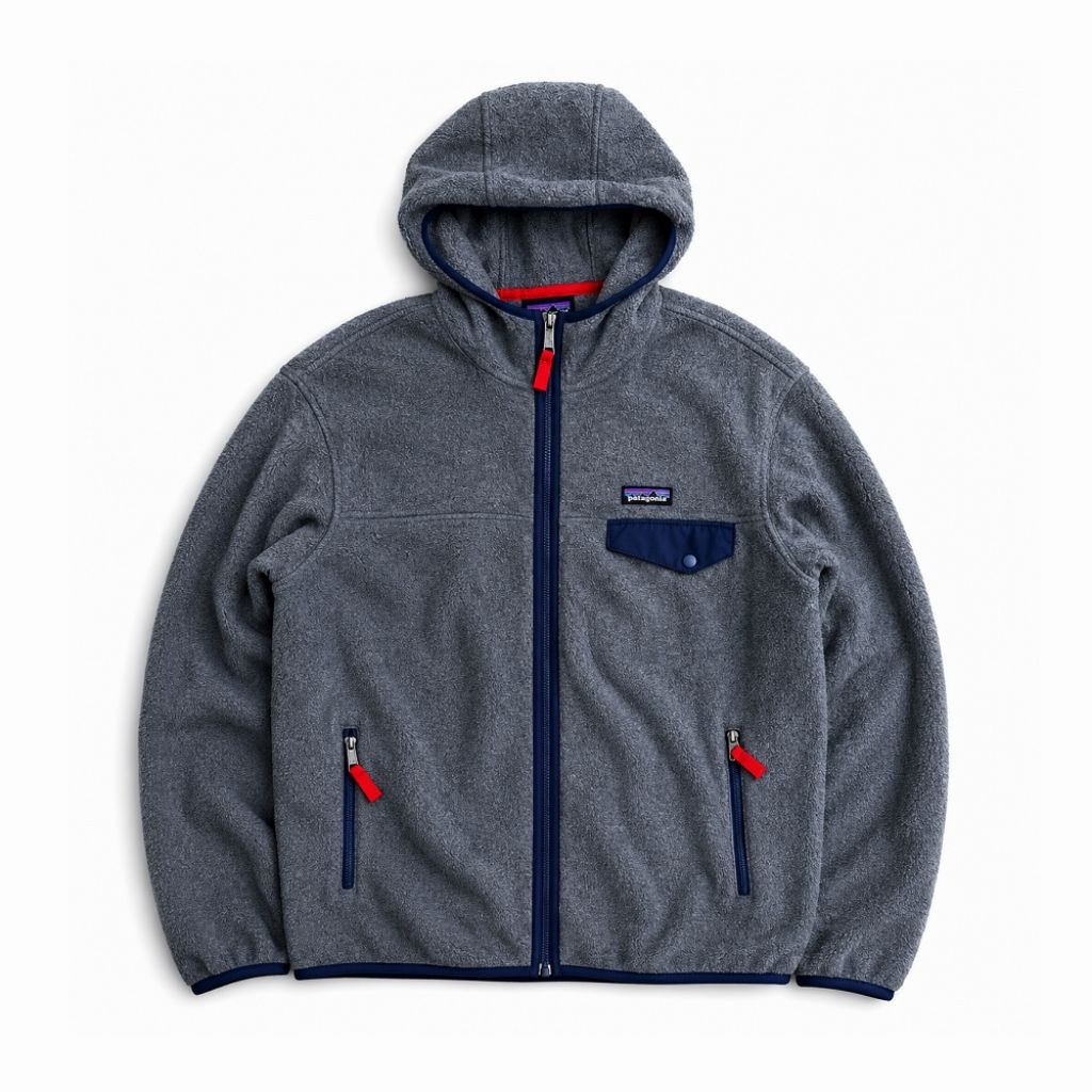 Patagonia Hoodie Gray Blue Synchilla Snap T Fleece Authentic