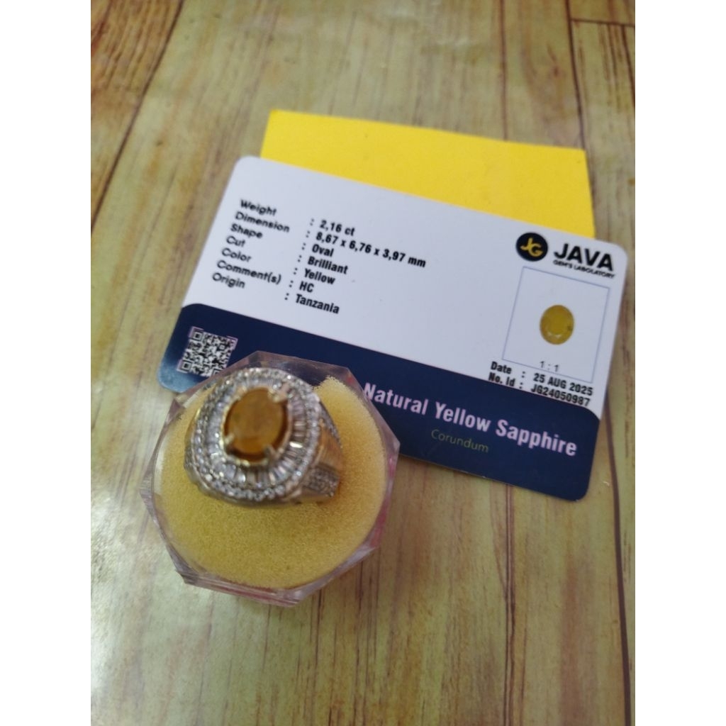 Cincin Natural yellow Saphire/ yakut