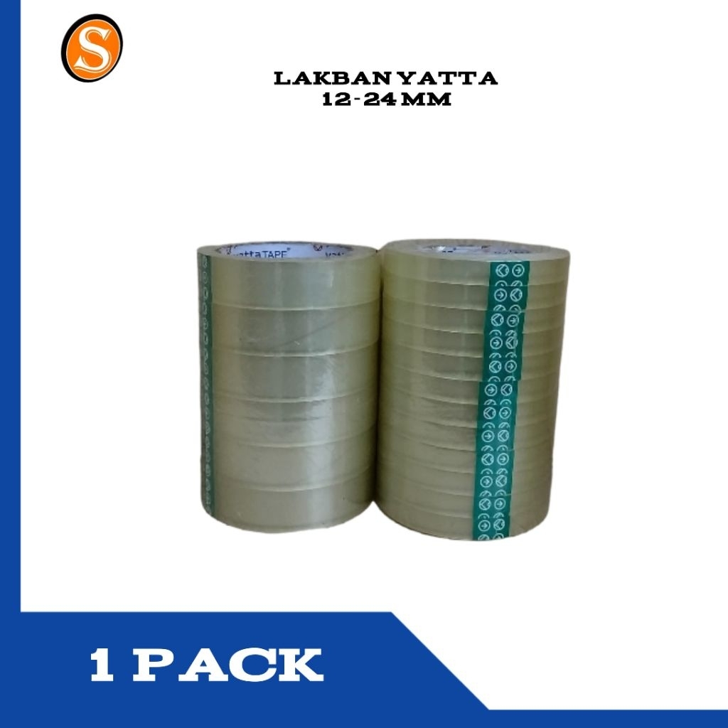 [1 SLOP] Isolasi / Lakban Kecil Yatta Tape Bening 12 mm & 24 mm