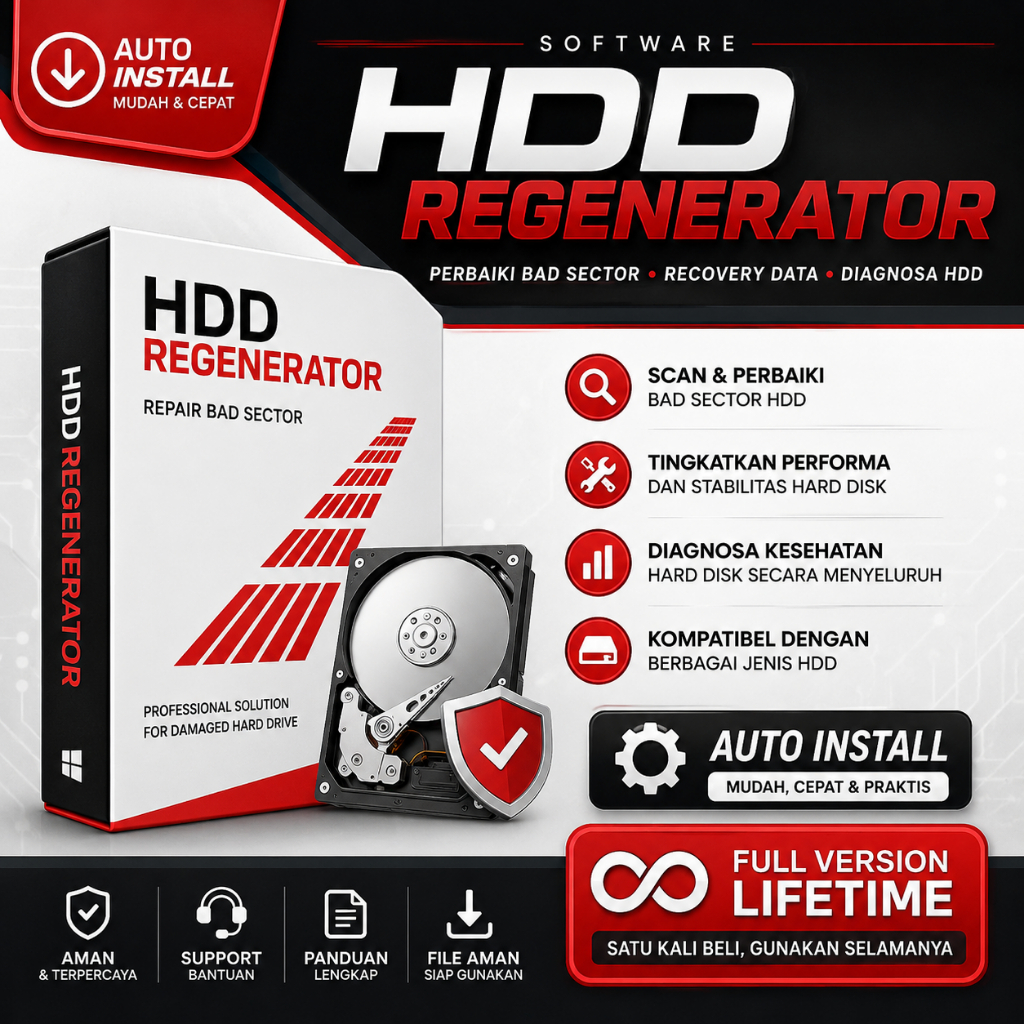 HDD Regenerator Full Version Lifetime – Perbaikan Bad Sector Hard Disk, Recovery Data & Diagnosa HDD