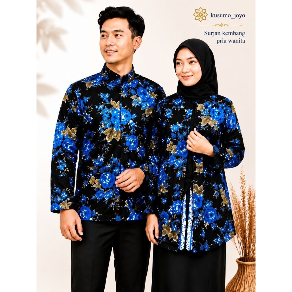 Baju Surjan Kembang Adat Jawa Pria Wanita Dewasa Lurik Tradisional Yogyakarta Kostum Adat Jawa