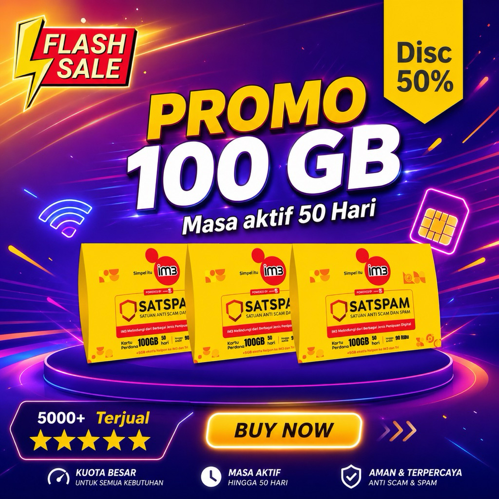 KUOTA 100 GB INDOSAT-50 HARI