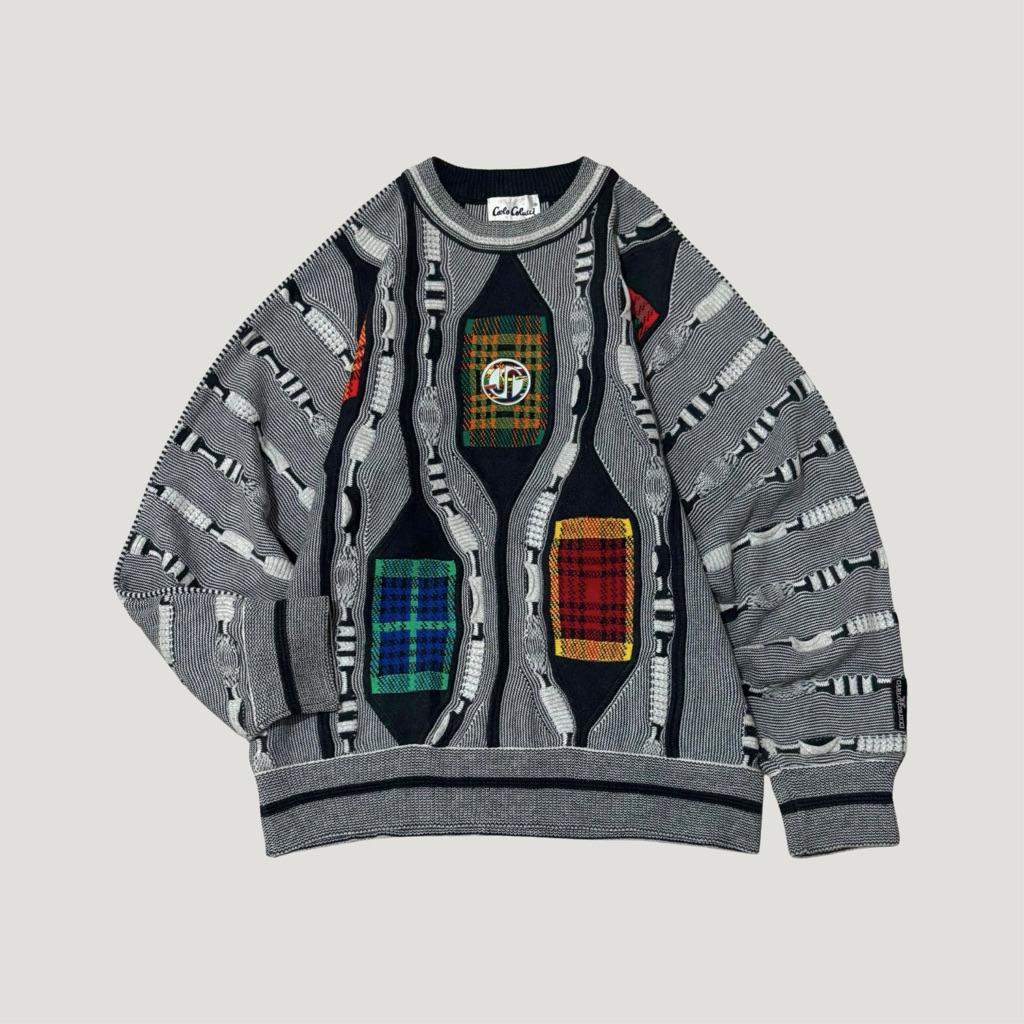 Vintage CARLO COLUCCI 3D Textured Knit Sweater | Vintage Sweater 3D Pattern