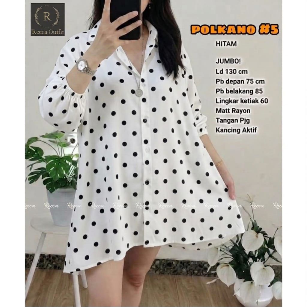 BLOUSE KATUN SUPER JUMBO POLKADOT/BLOUSE WANITA JUMBO COD
