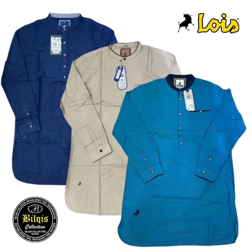 Lois Kemeja Koko Lengan Panjang Pria Original