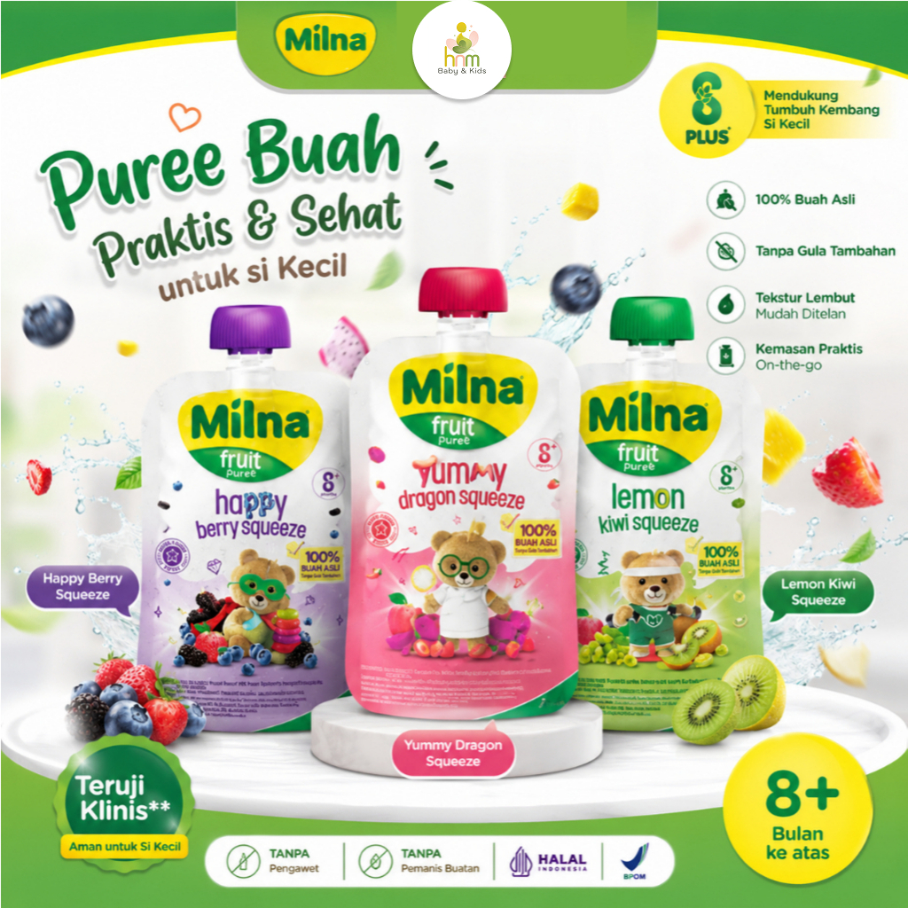 Milna Fruit Pure 80gr / Jus Buah Mpasi 8m+