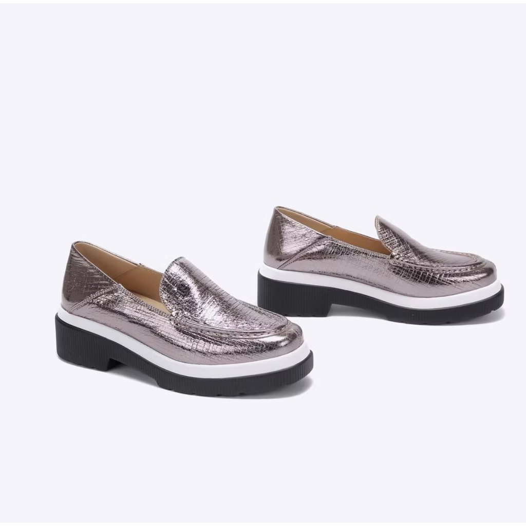 Sepatu pesta loafer Preloved Everbest Franz Pewter platform shoes ORIGINAL 100%