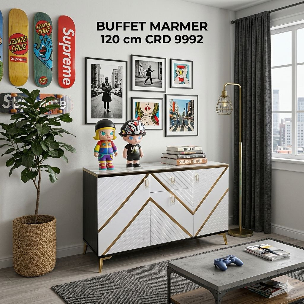 Graver Buffet Marmer Credenza Meja Altar Meja TV Lemari TV Sideboard Marmer Lemari Serbaguna Meja Pa
