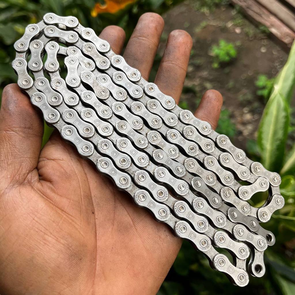 Rantai sepeda kmc 10 speed grey 114 links original lengkap dengan kancing