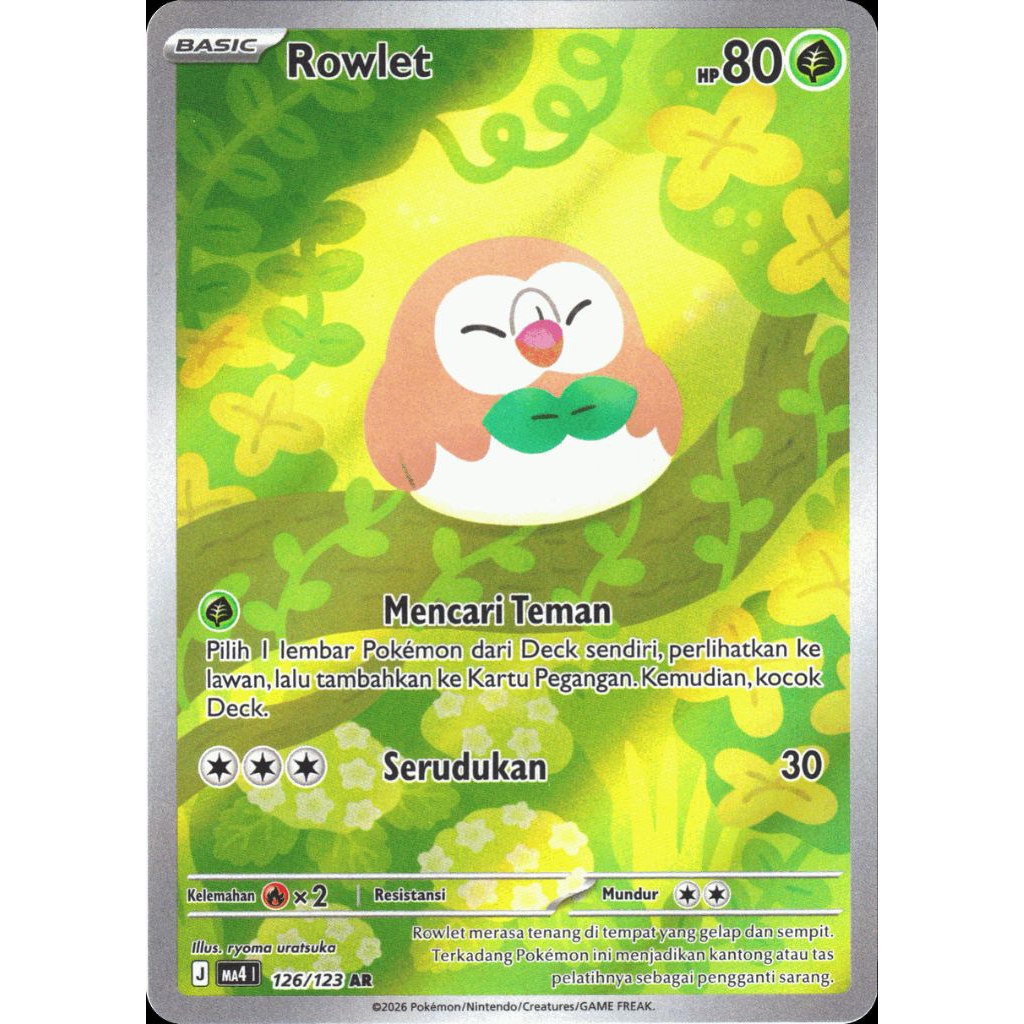 Pokemon TCG Rowlet AR 126/123 Indonesia