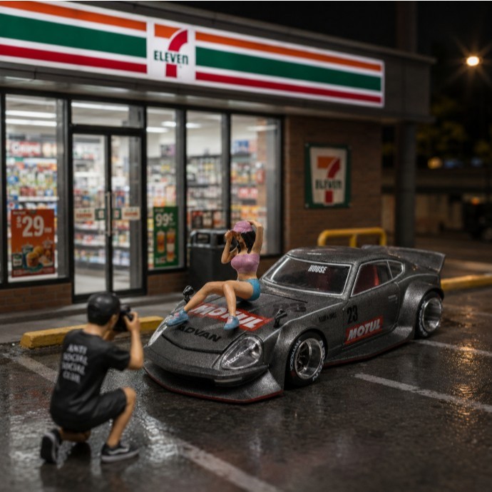 Miniature toy figure Mona photoshoot skala 1/64 diorama diecast
