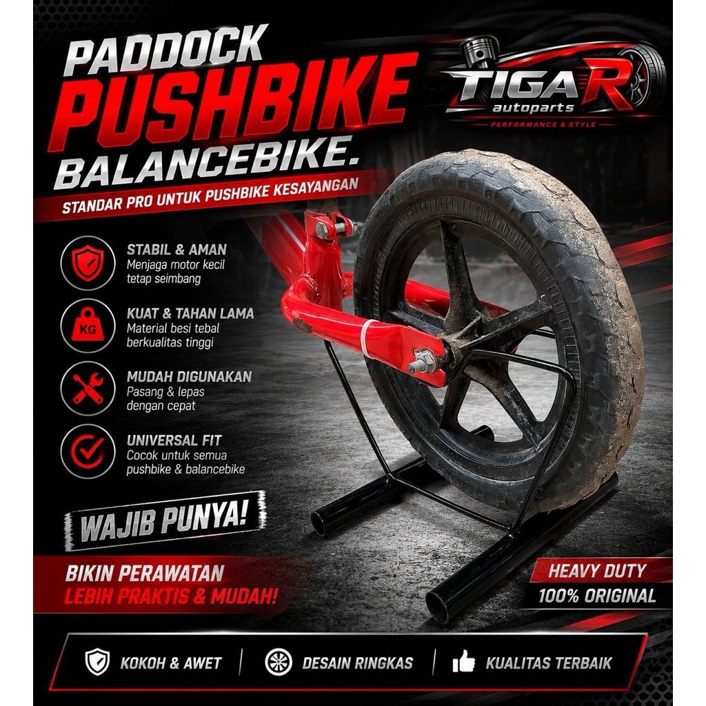PADDOCK PUSHBIKE PADDOCK BALANCE BIKE Standar paddock pushbike universal ukuran 12inc
