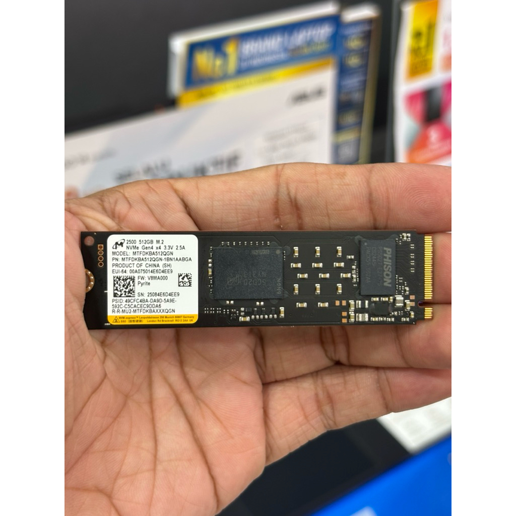 SSD M.4 Nvme Gen 4 512GB merk Micron ( Copotan dari laptop Baru )