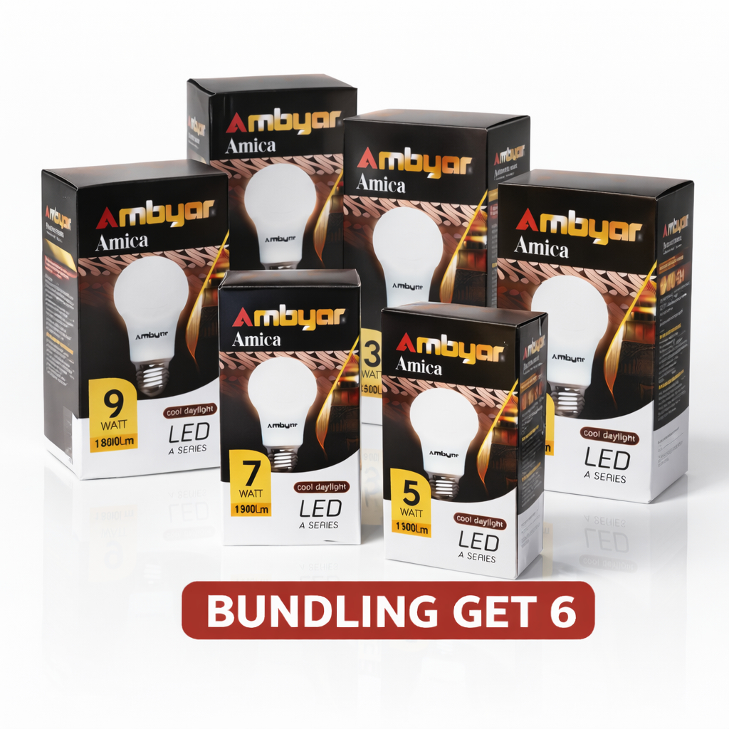 Lampu LED AMBYAR AMICA - Bundling Isi 6 (5-20 Watt) - Terang Maksimal dan Stabil
