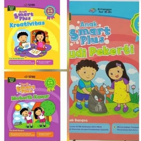 Buku TK Seri Anak Smart Plus Usia 5 - 6 Tahun Isi 3 Buku Erlangga for Kids