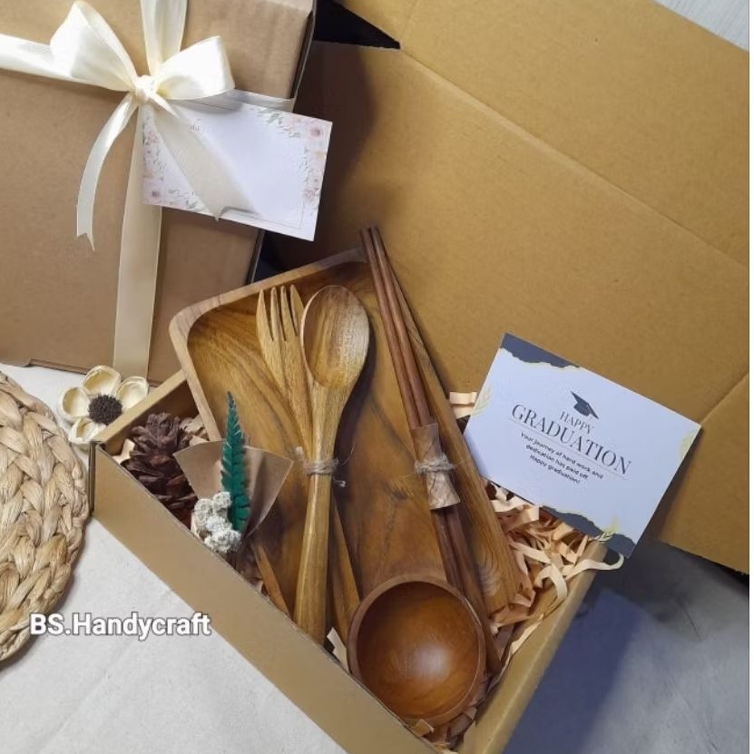 hampers piring kotak kayu jati 12x20cm/paket piring kotak kayu jati/piring saji