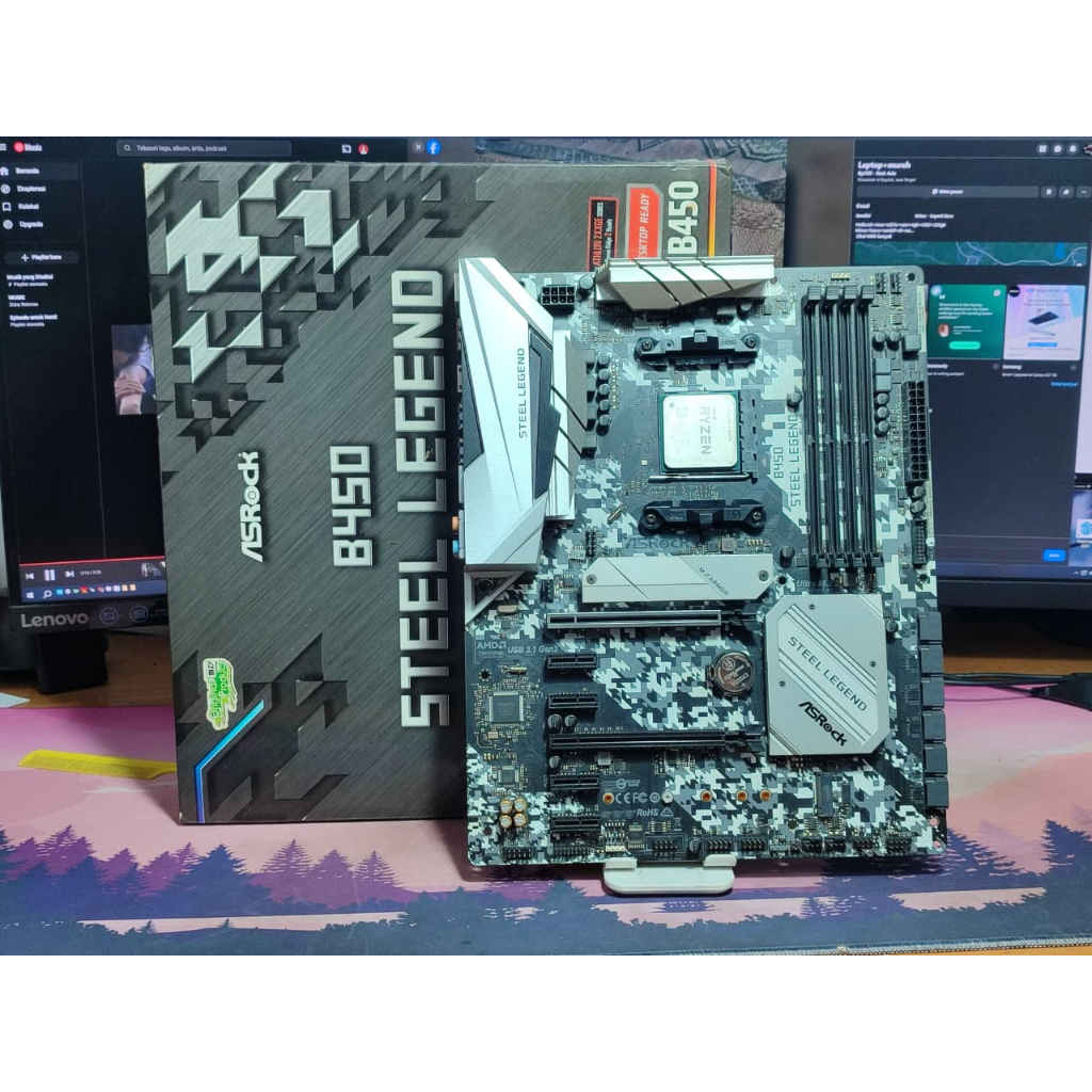 MOBO ASROCK B450 STELL LEGEND AMD AM4 Chipset B450 DDR4 Mainboard ATX