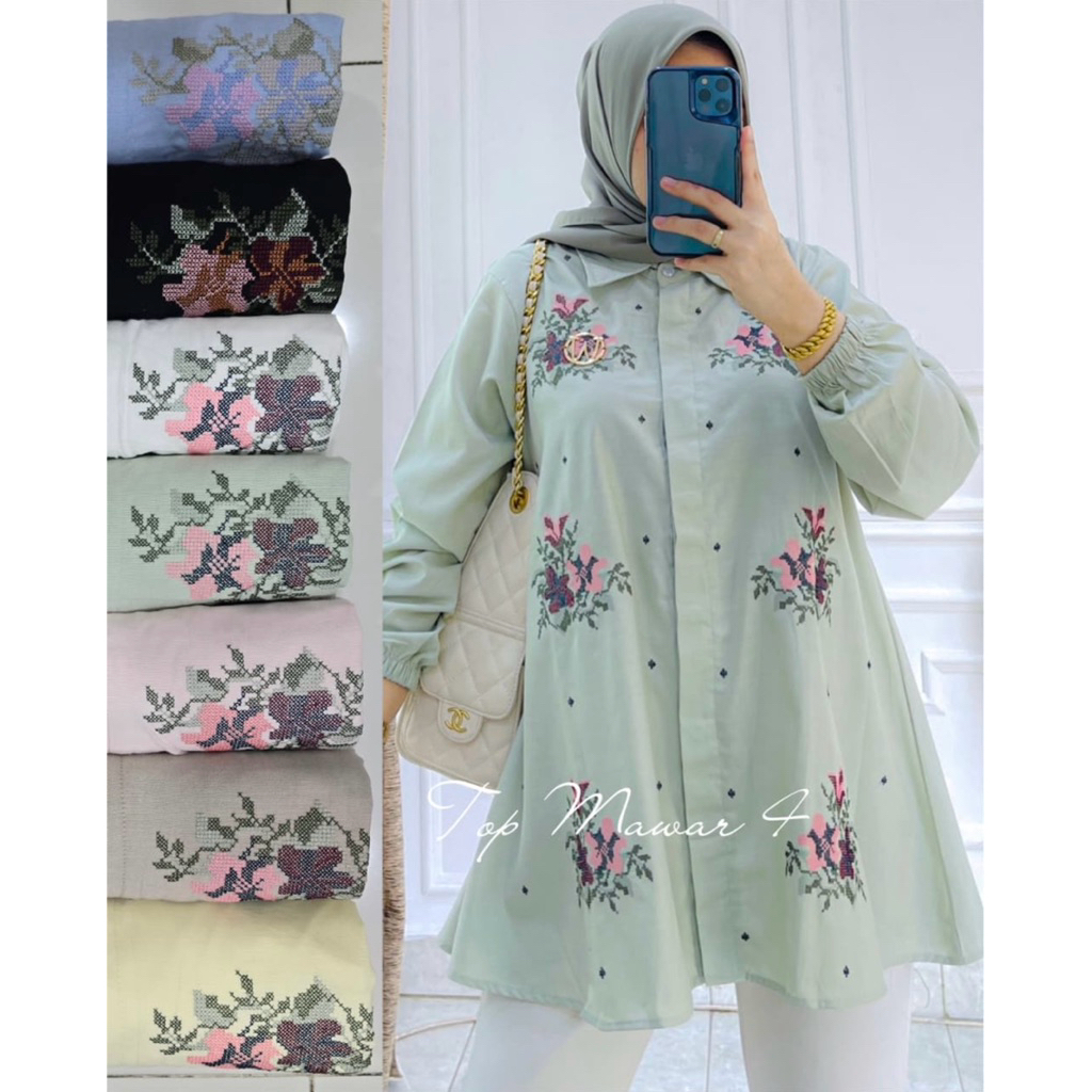WINODY KEMEJA KATUN  MAWAR BORDIR / ATASAN TOP WINODY ARUMI / ATASAN TOP WINODY MAWAR / ATASAN TOP W