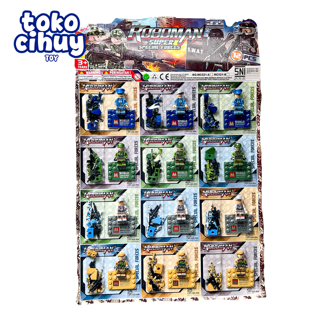 Mainan Balok Susun Lembaran Lego Roboman Super Special Forces SWAT / Brick Block Figure Polisi Tenta