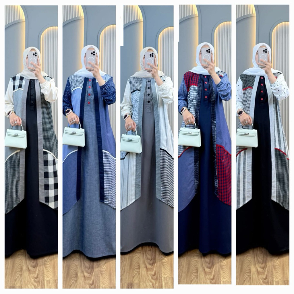 GAMIS KATUN KOMBINASI SYAINA BY SEMUT ORIGINAL