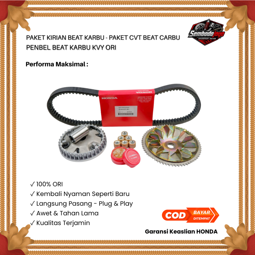 paket kirian beat karbu - paket cvt beat carbu  - Penbel Beat Karbu KVY Ori part